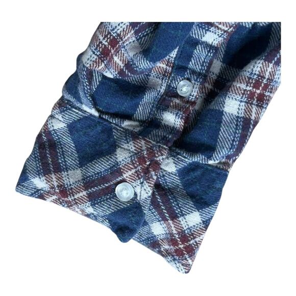 Foo Fighters Upcycled Plaid Shirt Frayed Calabasas Malibu Large NWT - Picture 11 of 11